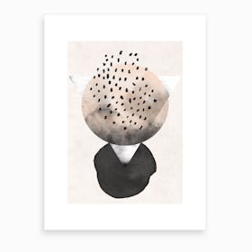 Abstract Nude & Pearl Art Print