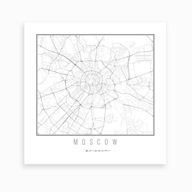 Moscow Russia Street Map Art Print