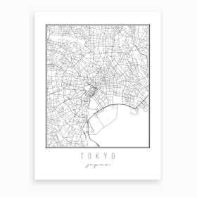 Tokyo Japan Street Map Art Print