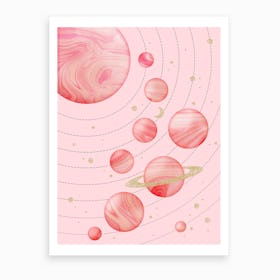 Pink Solar System Art Print