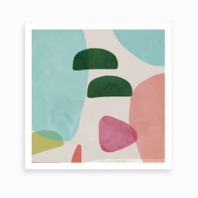 Organic Bold Shapes Square Art Print