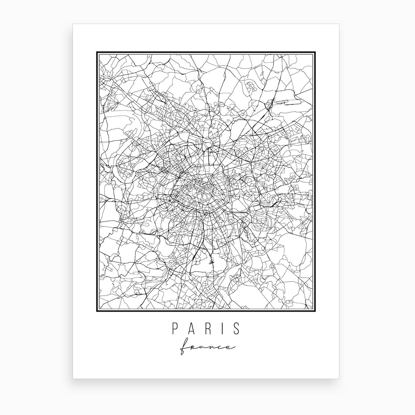 Paris France Street Map Art Print By Typologie Paper Co Fy Paris France Street Map Art Print By Typologie Paper Co Fy