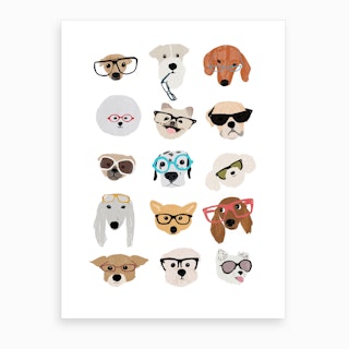 Dogs With Glasses Art Print