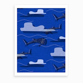 Whale Shark Blue Art Print