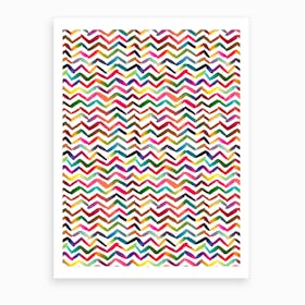 Chevron Stripes Multicolored Art Print