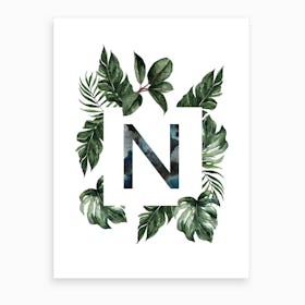 Botanical Alphabet N Art Print