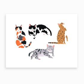 Here Here Kitties Art Print