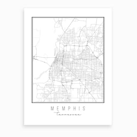 Memphis Tennessee Street Map Art Print