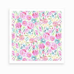 Spring Days Pink Square Art Print