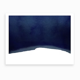 Minimal Navy Blue Abstract 02  Art Print