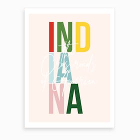 Indiana The Crossroads Of America Color Art Print