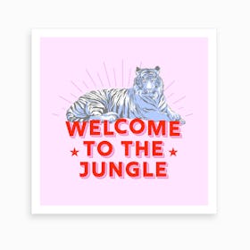 Welcome To The Jungle Retro Tiger Art Print