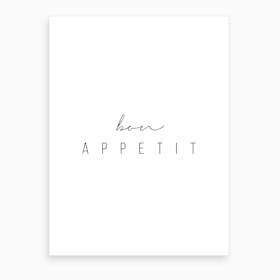 Bon Appetit Script Art Print