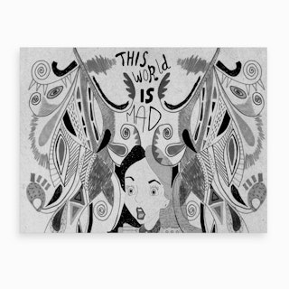 Alice In Wonderland Black And White Art Print