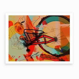 On The High Road, Bike Art Print