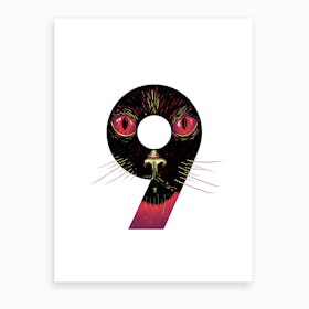 9  Cat  Art Print