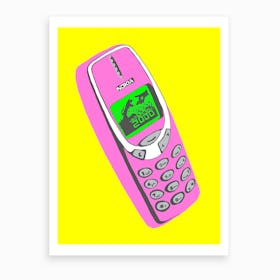 Retro 2000 Mobile Phone Pink Art Print