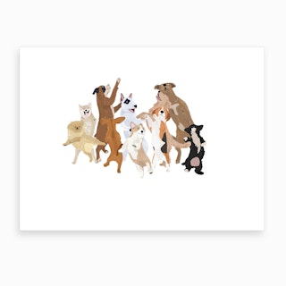 Dancing Dogs Art Print