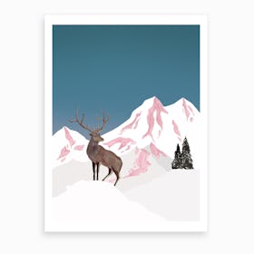Mountain Love   Stag Art Print
