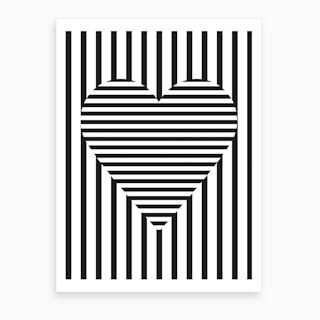 Stripe Heart Art Print