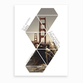 San Francisco Golden Gate Bridge Coordinates Art Print