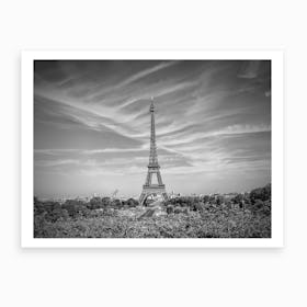 Paris Eiffel Tower With Skyline Art Print