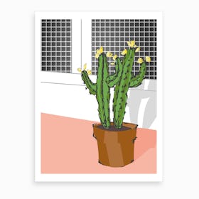 Blooming Cactus I Art Print