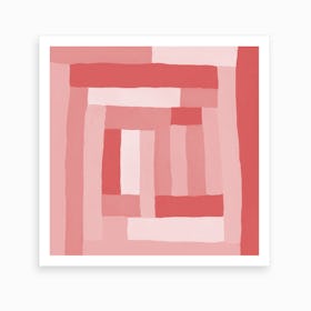 Painted Color Block Sprial In Pink Art Print