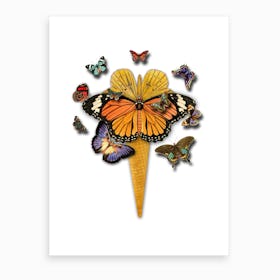 Butterflies Ice Cream Art Print