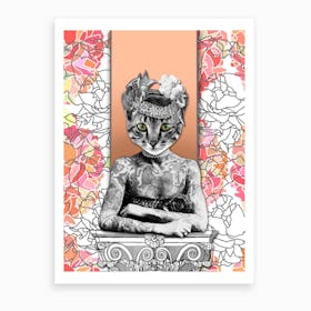 Cat Woman Art Print