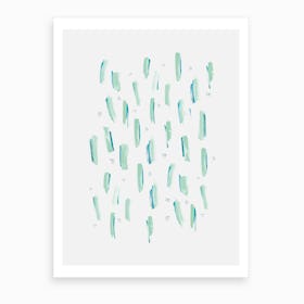 Abstract Mint Lines Art Print