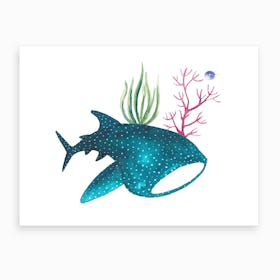 Whale Shark With Corals Art Print