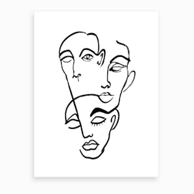 Faces 12 Line Art Print