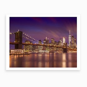 Brooklyn Bridge New York City Sunset Art Print