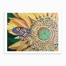 Butterfly&Sunflower Art Print