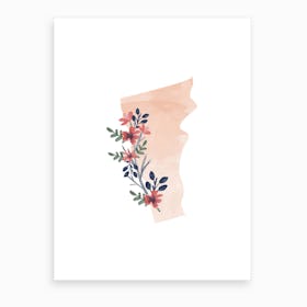 Vermont Watercolor Floral State Art Print