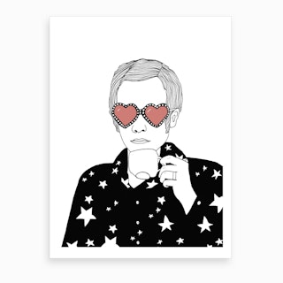 Elton John Drinking Tea Art Print