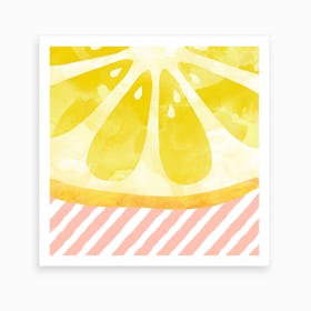 Lemon Abstract Square Art Print