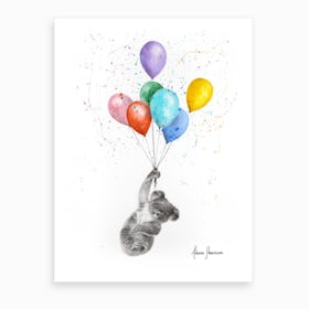 The Koala And The Balloons Art Print