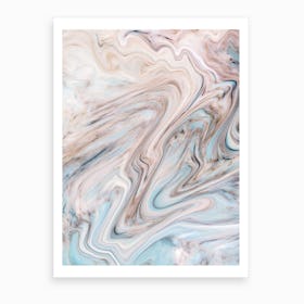 Brown Blue Marble Art Print