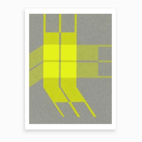 Yellow Plaid Stripes Art Print