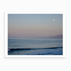 Moon Sunrise Beach Art Print