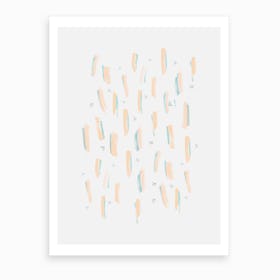 Abstract Peach Lines Art Print