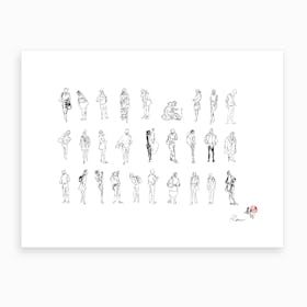 Sketch Of People Art Print