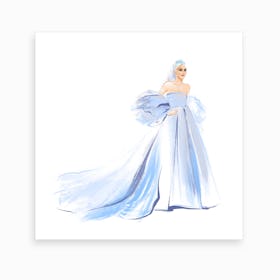 Lady Gaga In Blue Art Print