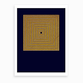 Parallel Gold Square Art Print