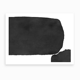 Minimal Black And White Abstract 02 Art Print