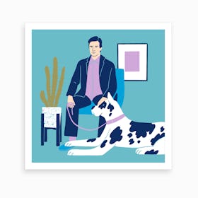 Man And Dog Art Print