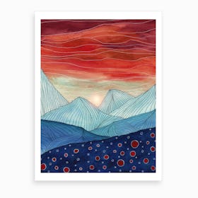 Lines In The Mountains Iv Art Print