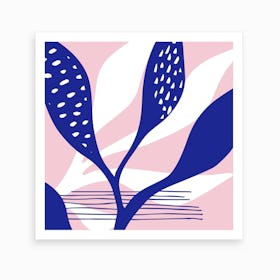 Blue Leaves 2 Art Print